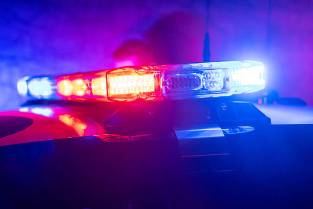 Police Car with Flashing red and blue lights