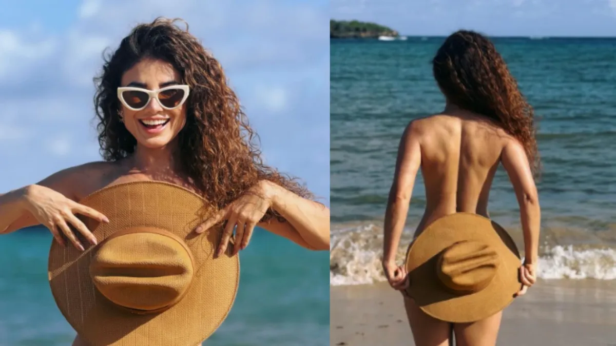 Paula Fernandes publica fotos de topless durante férias em Fernando de Noronha