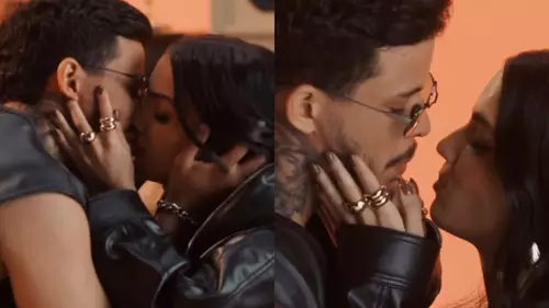 Felipe Amorim fica noivo de Duda Kropf durante gravação de clipe